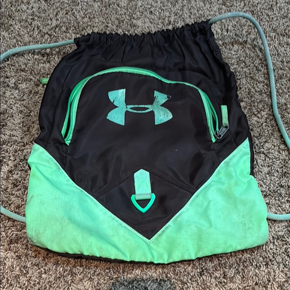 Under Armour Black and Mint Green Gym Sack